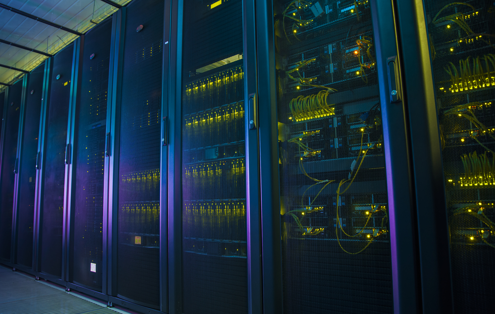 A computer server rack